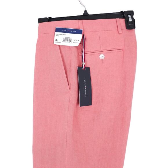 Tommy Hilfiger Men's Modern-Fit 100% Linen 2-Piece Suit Light Red 46R 40x29 NWT - Picture 8 of 13